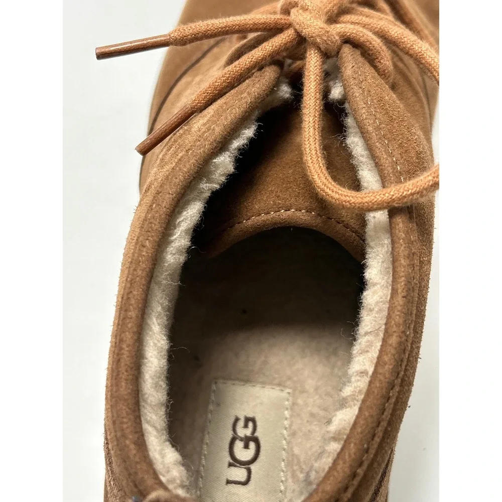 UGG Neumel Chukka Boots Mens Size 12 Chestnut Suede Shearling Lined Shoes